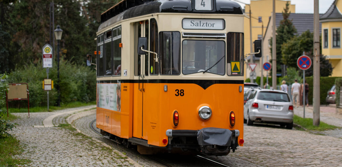 Historische Straßenbahn in Naumburg
