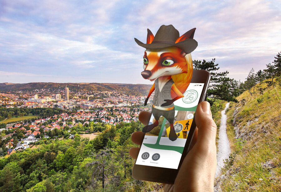 Augmented-Reality-Tour Waldpfad Schlauer Ux in der Erlebnisregion natura jenensis