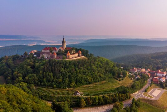 Leuchtenburg mit darunter liegendem Weinberg