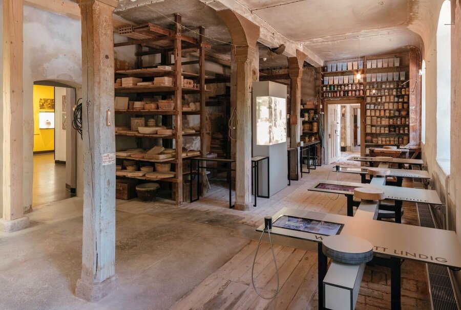 Historische Bauhaus-Werkstatt im Marstallgebäude der Dornburger Schlösser