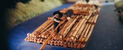 Modell eines Langholz-Floßes im Flößereimuseum Uhlstädt-Kirchhasel