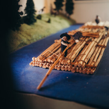 Modell eines Langholz-Floßes im Flößereimuseum Uhlstädt-Kirchhasel