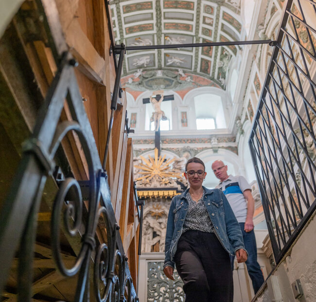 Schlosskirche Weißenfels Treppenabgang in die Gruft