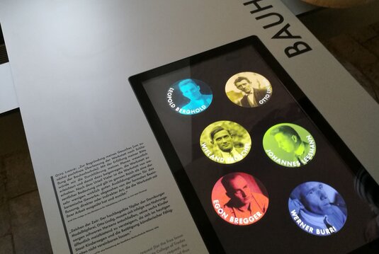 Ausstellungstafel im Bauhaus-Werkstatt-Museum zu den Bauhaus Künstlern