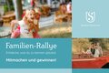 Aufruf zur Familien-Rallye Saale-Unstrut: Fotocollage / Bild 1: lachende Mädchen, das eine nimmt die andere huckepack / Bild 2: fröhliche Familie auf einem Boot