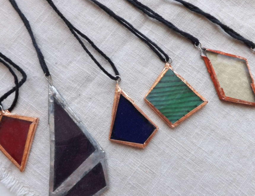 Glasanhänger, gestaltet in der Naumburger KinderDomBauhütte