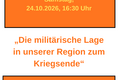„Die militärische Lage in unserer Region zum Kriegsende“ – ein Vortrag von Manfred Linck (Historiker und Oberstleutnant a. D.)