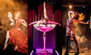Champagnerglas-Burlesque-Show mit Parfait de la Neige in der Spielerspelunke Seitenroda
