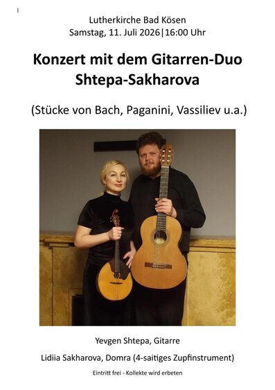 Konzert mit dem Gitarren-Duo Shtepa-Sakharova