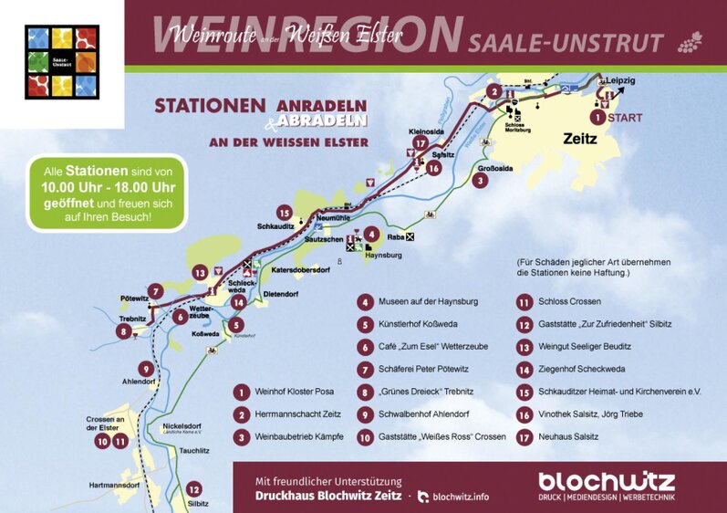 Abradeln der Weinroute an der Weißen Elster