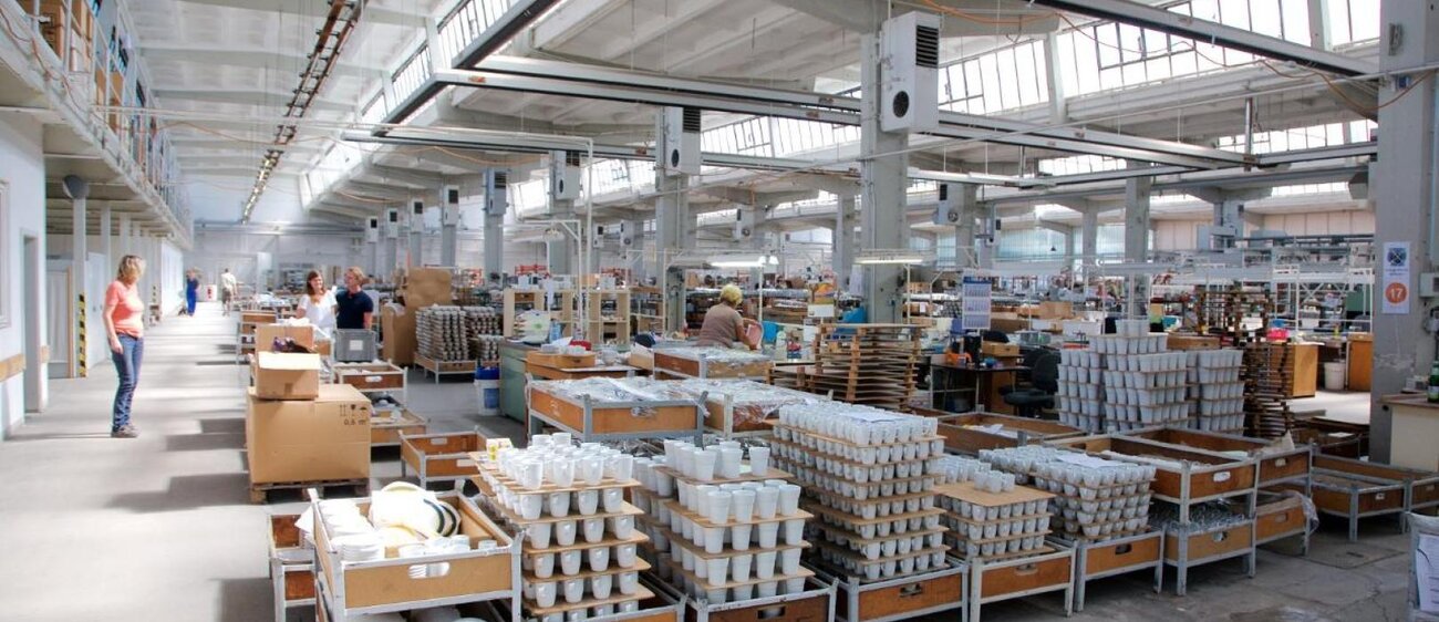 Produktionshalle der Porzellanmanufaktur Kahla