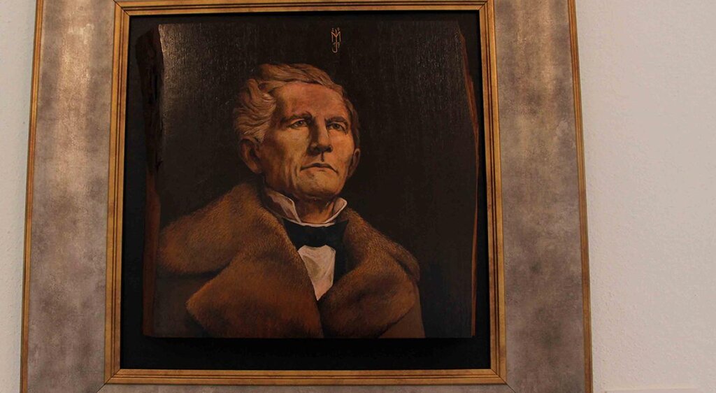 Das neueste Loewe-Porträt, gemalt auf grundiertem, 80 Jahre altem Nussbaumholz vom Halleschen Maler Marek Jagusch im Januar 2020