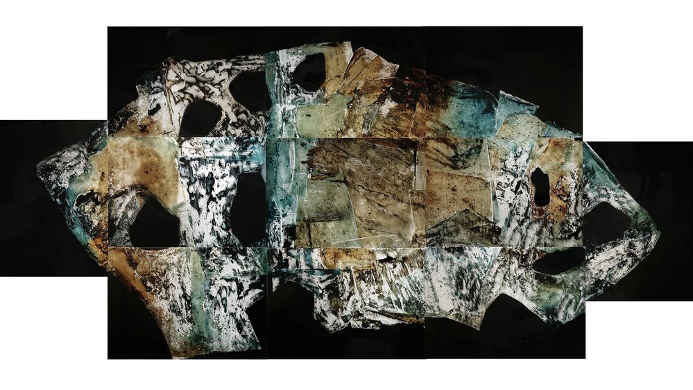 Ausstellung Katrin König "Reperti", installative Druckgrafik