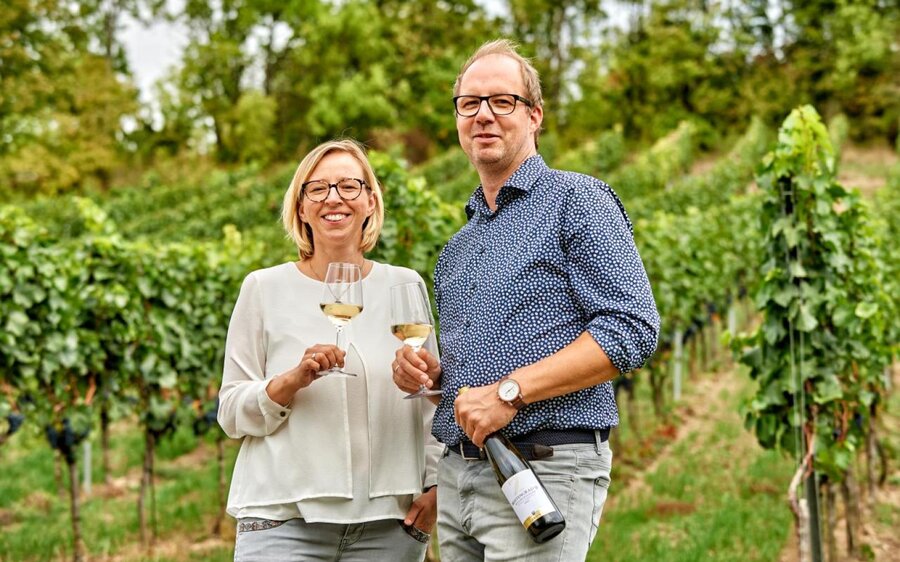 Thüringer Weingut Zahn in Großheringen OT Kaatschen, Gastgeber Elvira Zahn-General und Torsten General