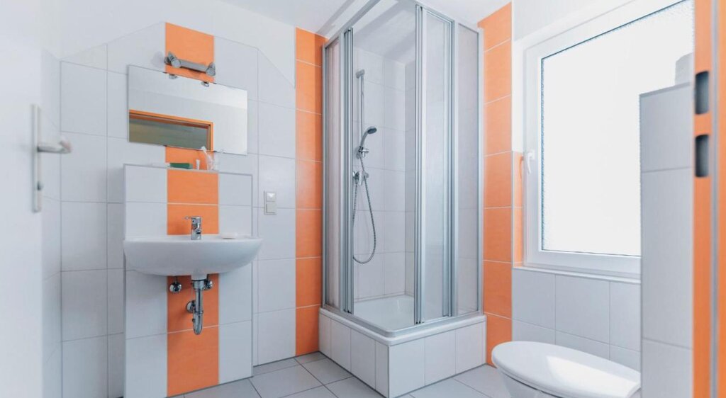 Badezimmer der Jugendherberge Kretzschau