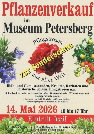 Pflanzenverkauf zur Pfingstrosenausstellung im Museum Petersberg