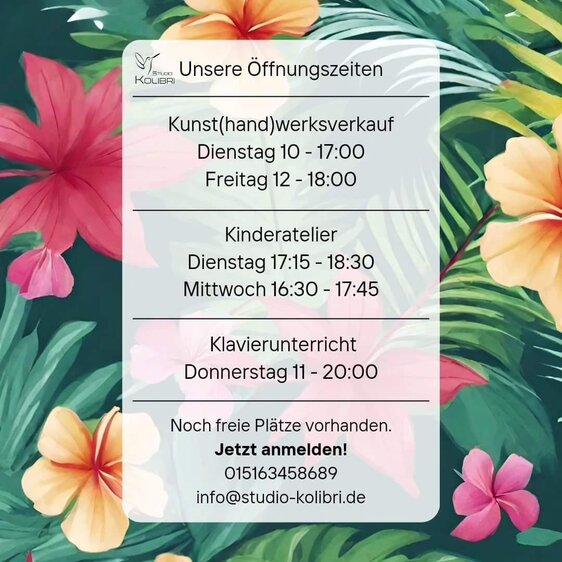 Studio Kolibri -  Kreative Kunst und Musik in Naumburg (Öffnungszeiten siehe Beschreibung)