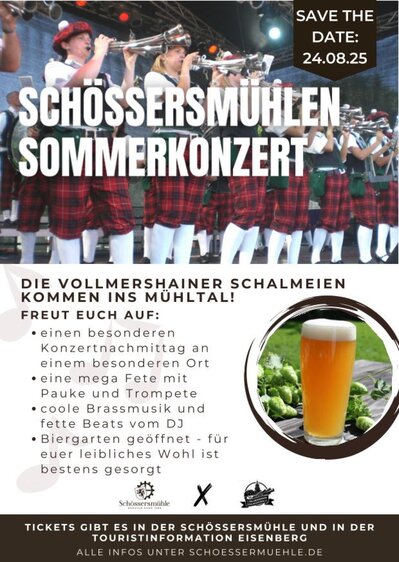 Schössermühlen Sommerkonzert mit den Vollmershainer Schalmeien 