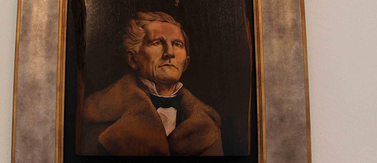 Das neueste Loewe-Porträt, gemalt auf grundiertem, 80 Jahre altem Nussbaumholz vom Halleschen Maler Marek Jagusch im Januar 2020