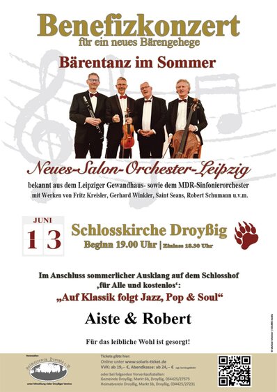 Benefiz-Konzert mit dem Neuen-Salon-Orchester-Leipzig "Bärentanz im Sommer"