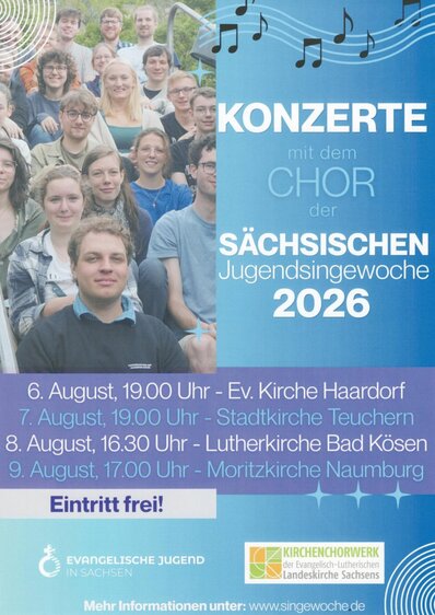 Konzert mit dem Chor der Sächsischen Jugendsingewoche 2026