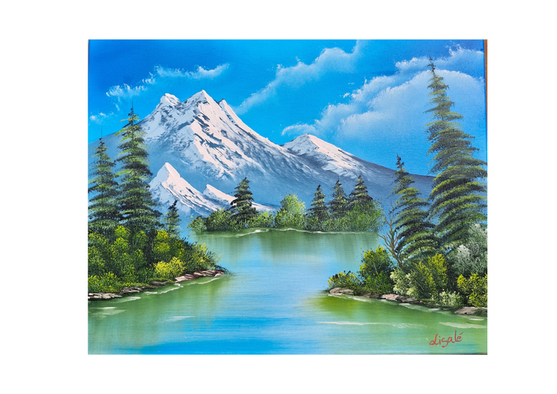 Malen nach Bob Ross® – Stiller Berg