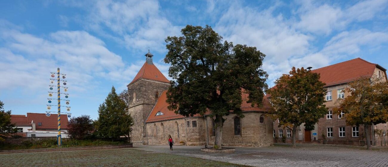Die Stadt Nebra mit Stadtkirche.