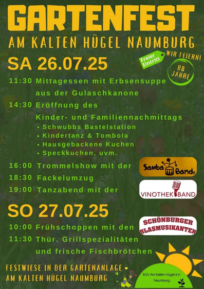 Gartenfest  "Am Kalten Hügel" - Wir feiern 80 Jahre!  -  Freier Eintritt