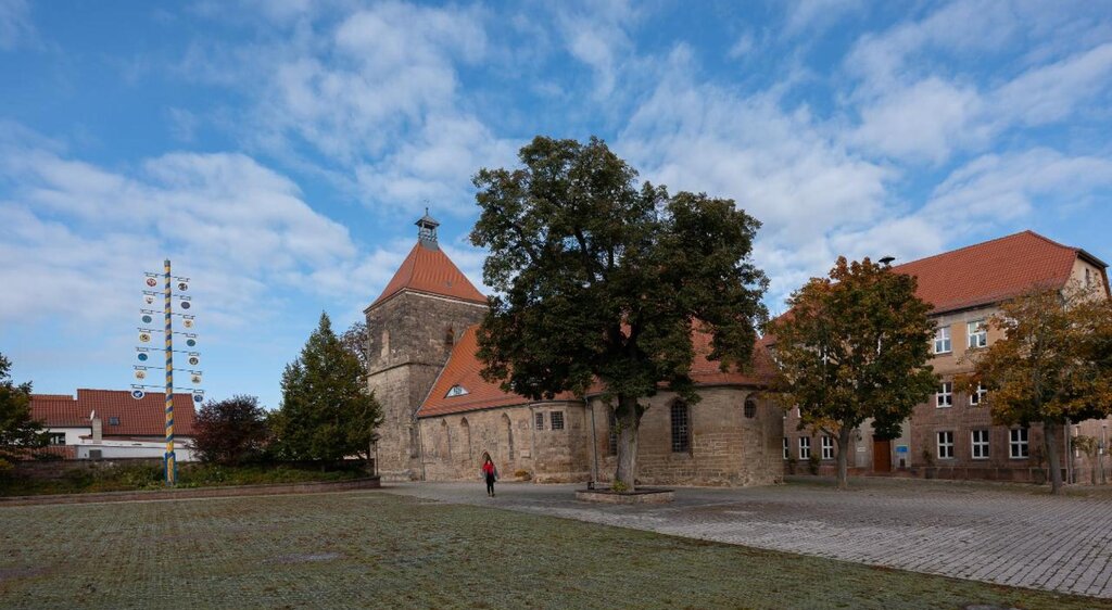 Die Stadt Nebra mit Stadtkirche.