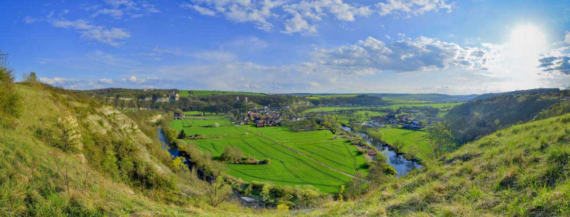Overview from above Geo Nature Park Saale Unstrut Triasland