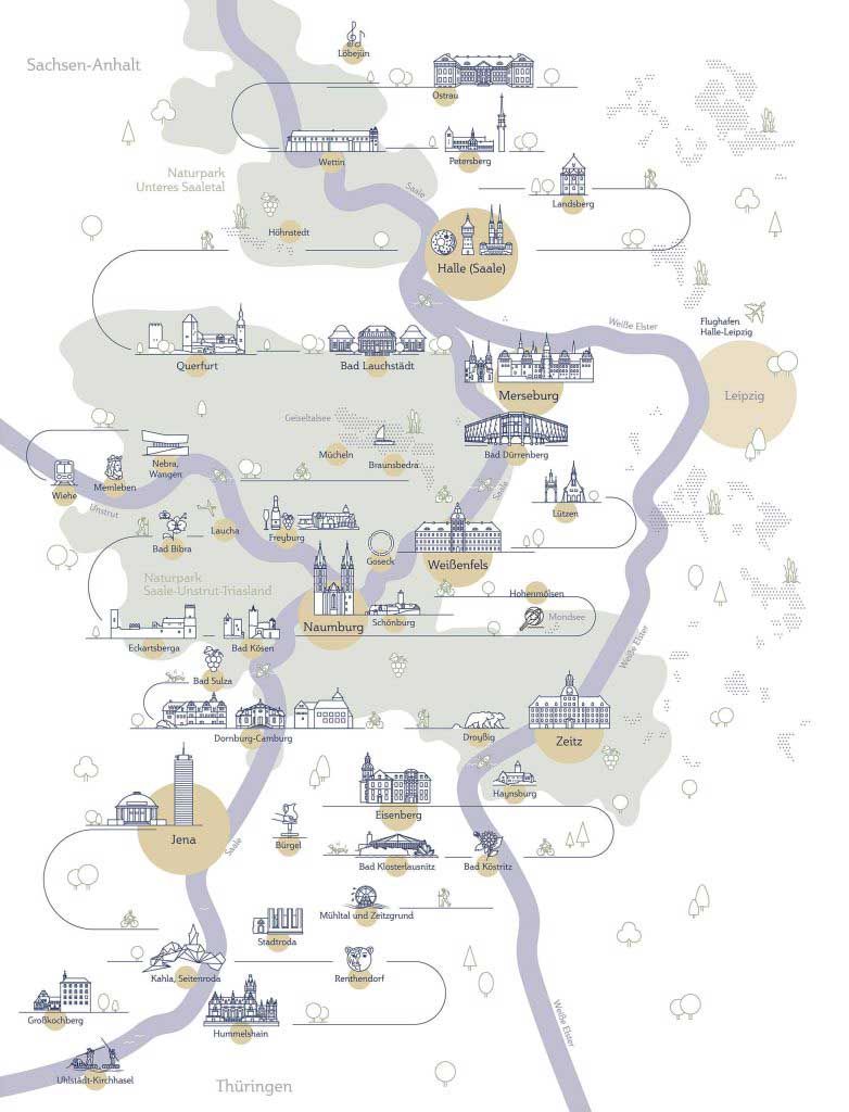 Map Saale-Unstrut Tourism