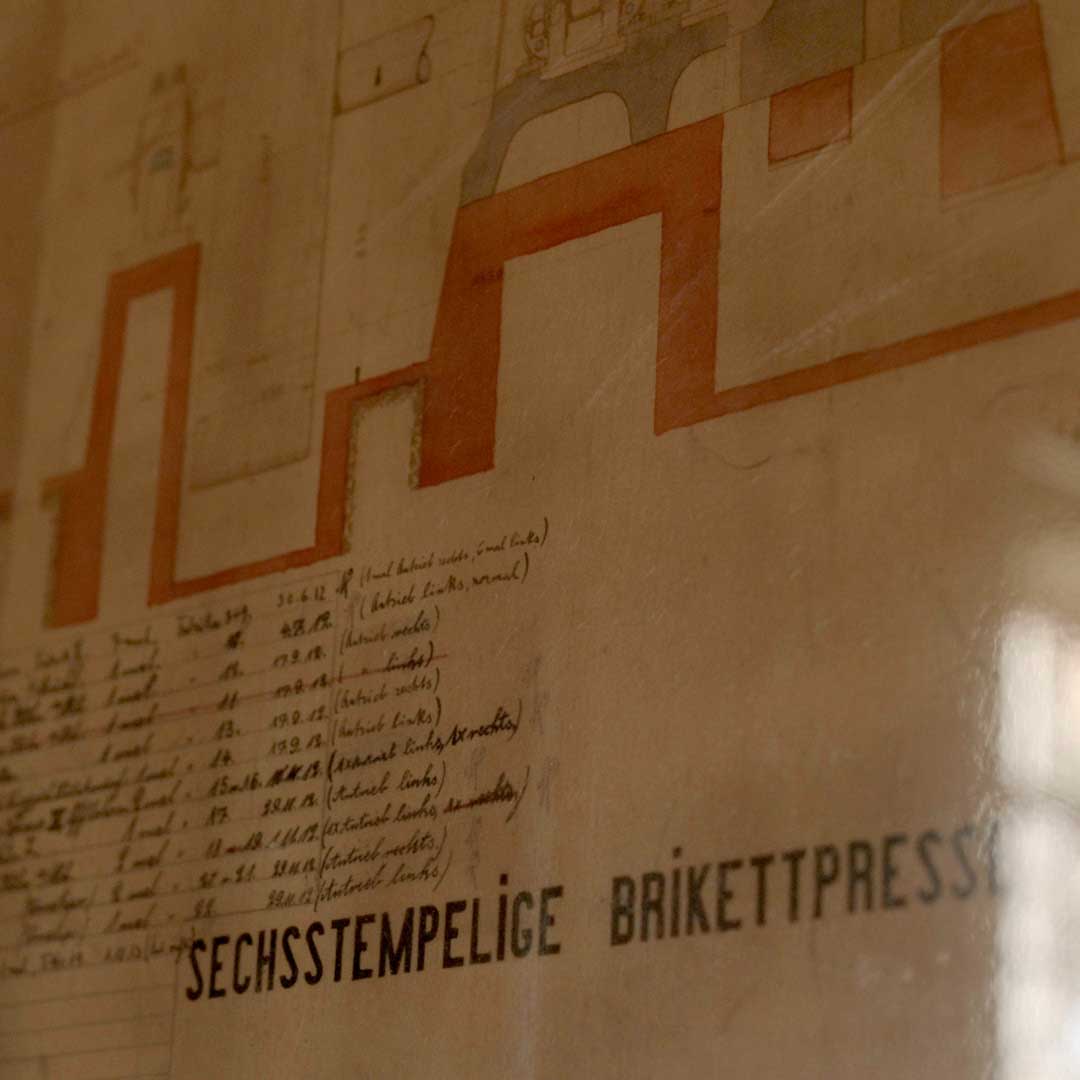 Plan van de brikettenpers Herrmannschacht (c) Daniel Remler